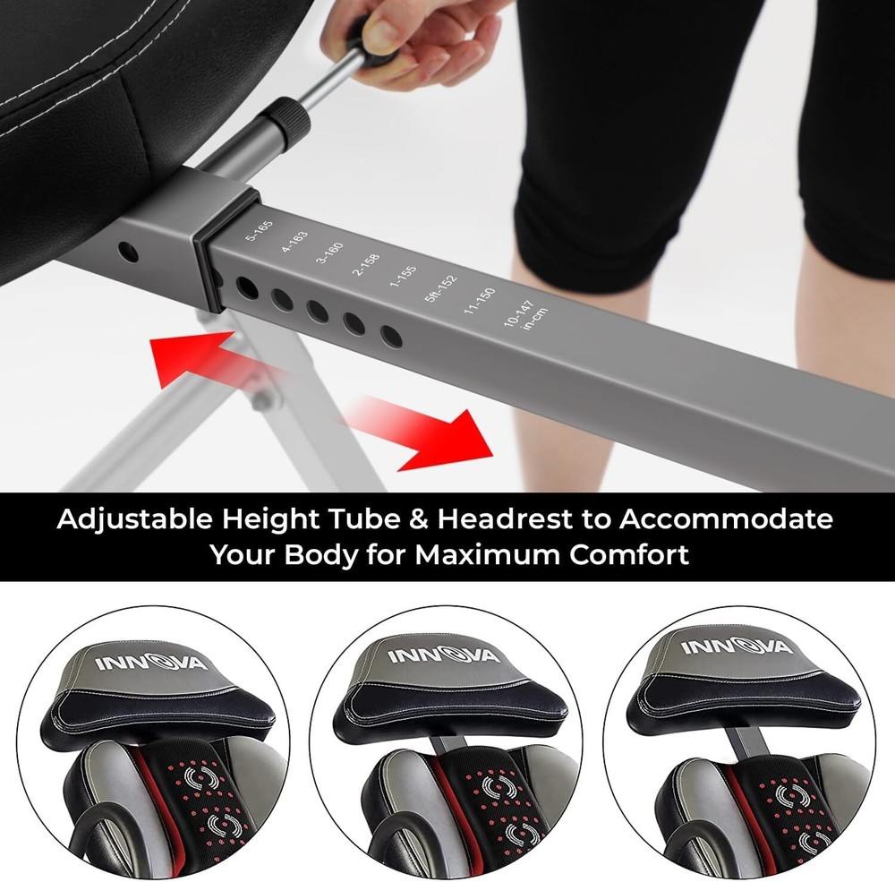 Advanced Heat and Massage Inversion Table Gray/Black