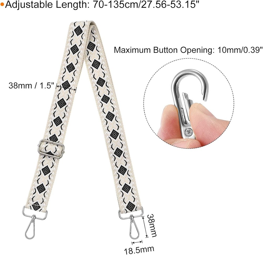 uxcell Purse Strap Replacement, 27.5-53inch Adjustable Polyester Classy...