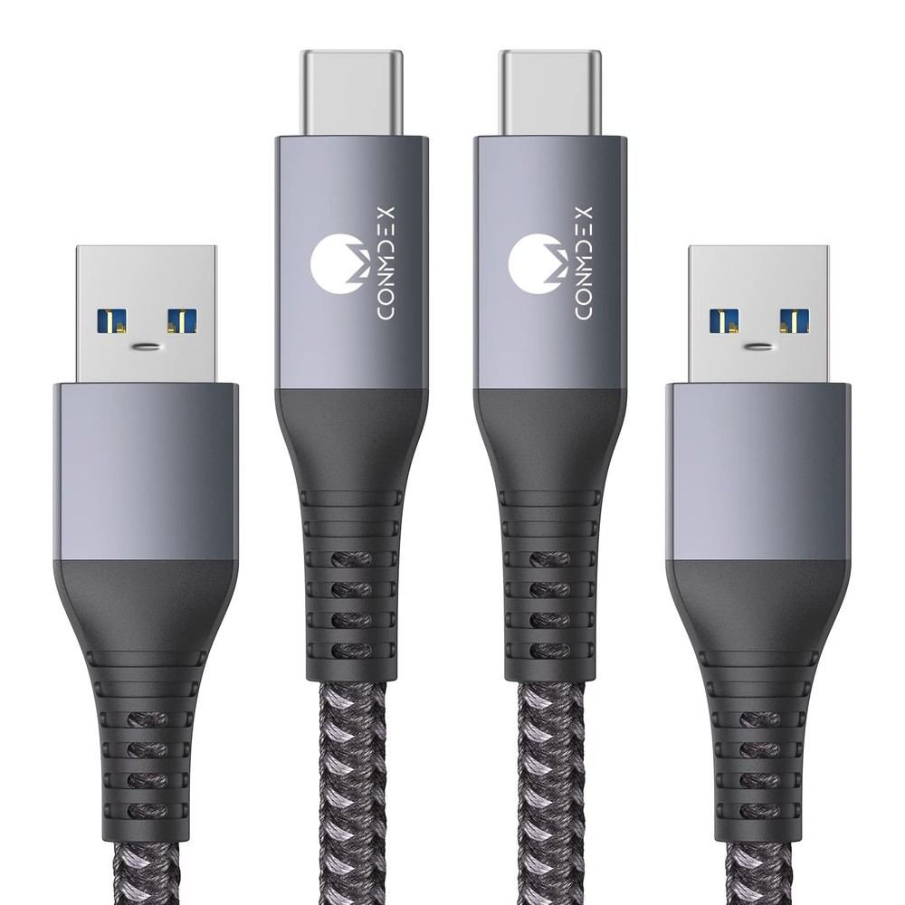 CONMDEX Android Auto USB Cable [Upgrade, 3ft, 2Pack] 10Gbps 3ft+3ft, Grey