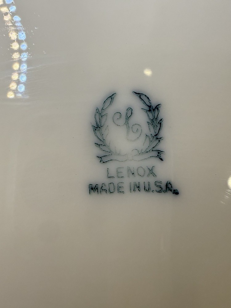 Lenox Sterling Silver Gorham Large Serving Dish 14 Inch Platter Ceramic