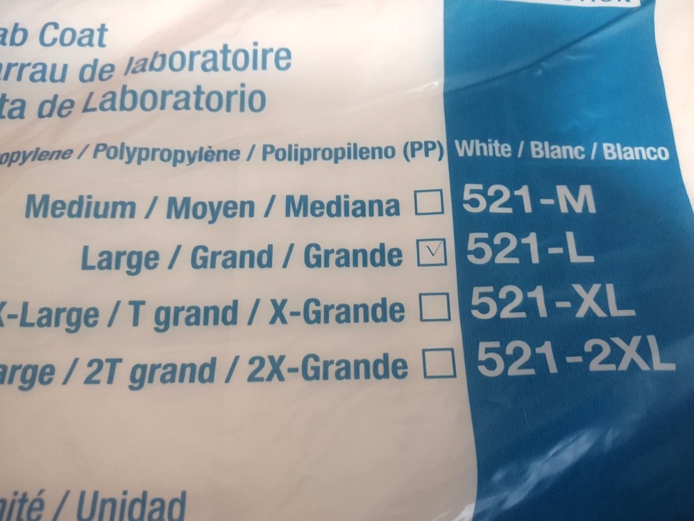 22 Ronco Care Disposable Polypropylene Lab Coats - Large