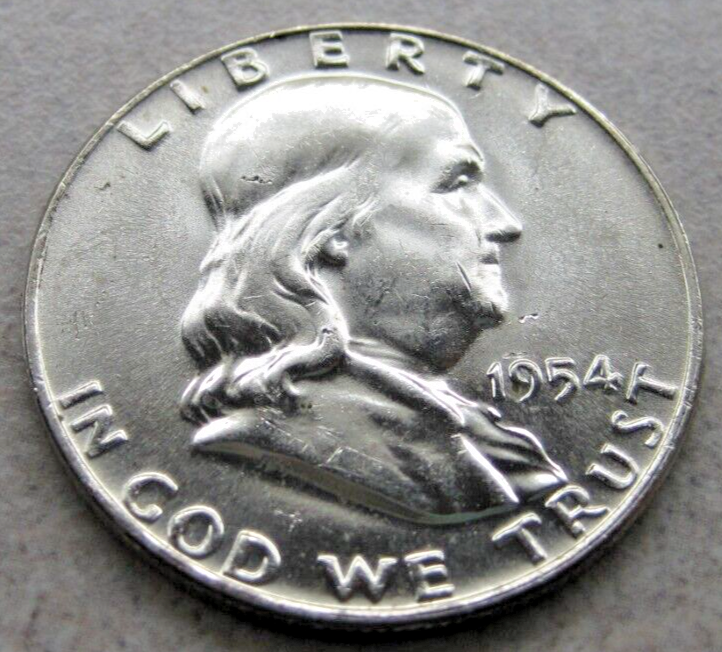1954-D 50C Franklin Half Dollar; BU
