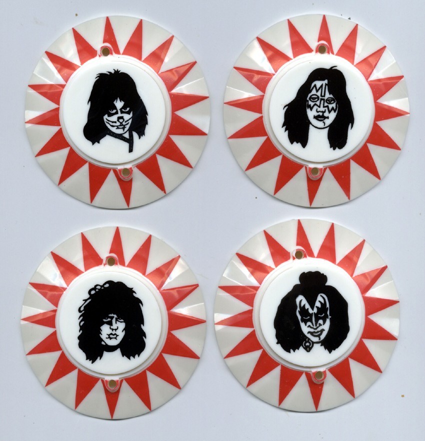 Bally KISS Pinball Machine POP BUMPER CAP SET