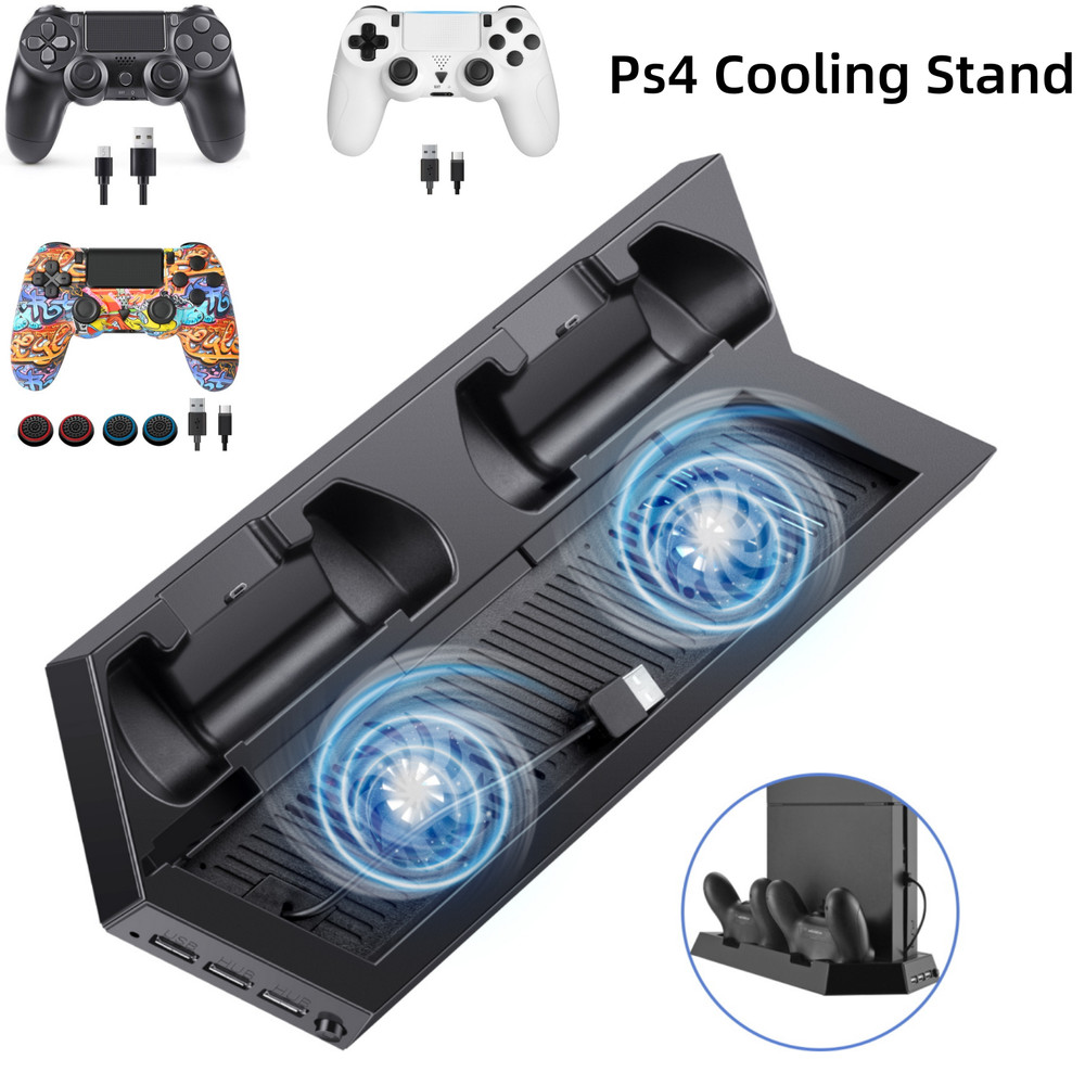 PS4 Bluetooth Wireless Controller Gamepad & Cooling Stand Rack With Fans