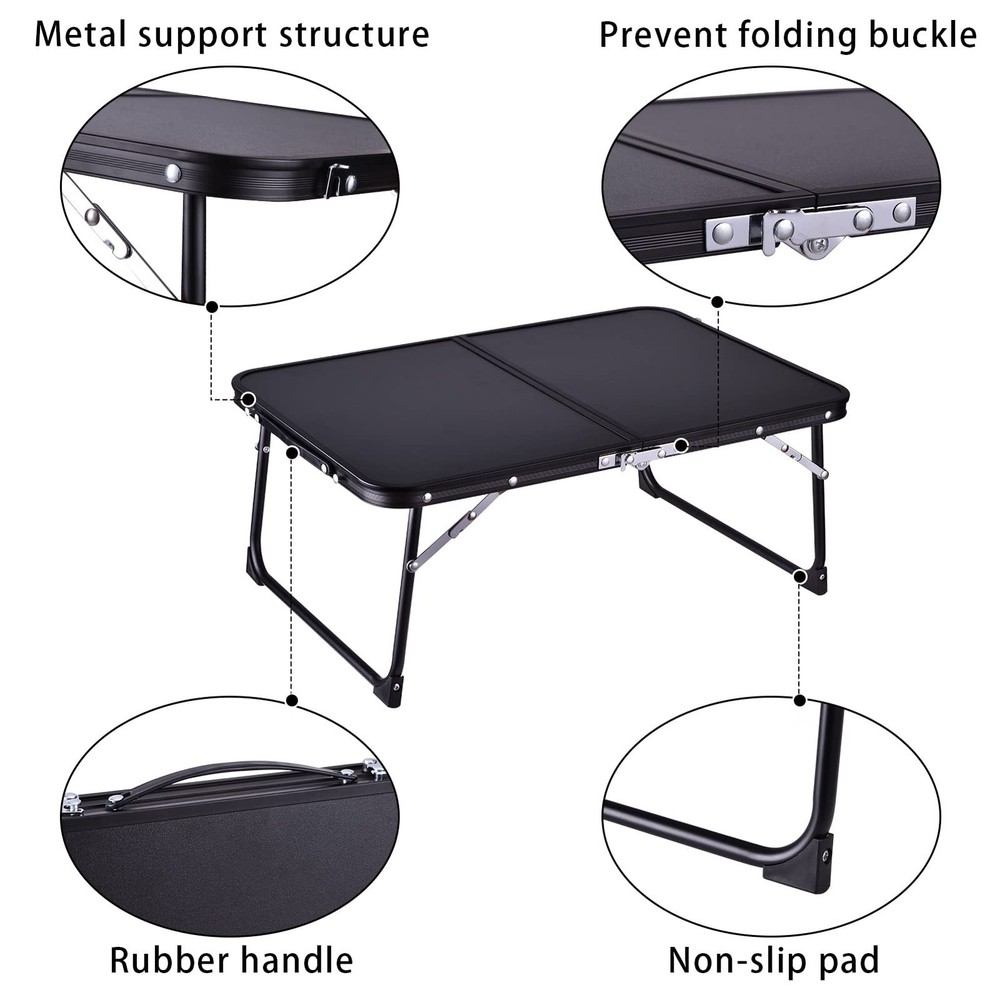 Foldable Laptop Desk, Bed Table for Study & Reading, Portable Mini Picnic Tab...