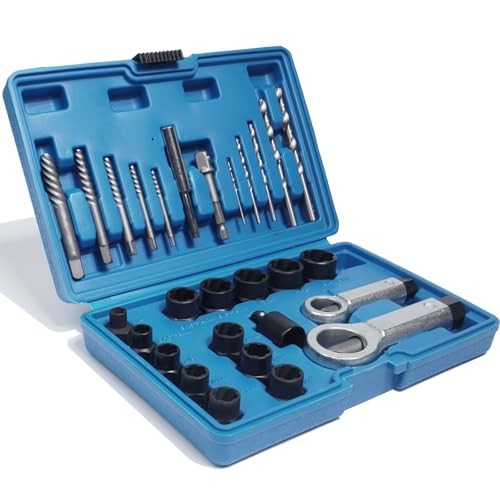 28pcs Spiral Socket Wrench Set with Extractors & Nut Splitters | Chromoly