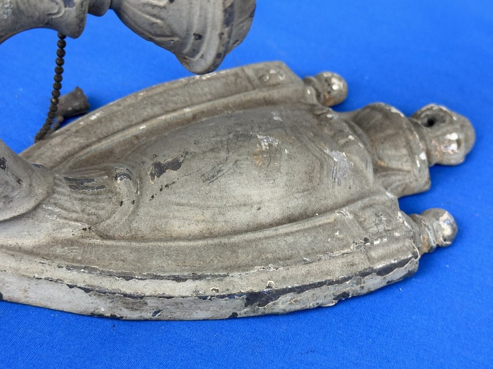 C.1920 Sconce Light Fixture w/ Working Pull Chain ~ Mount Dimensions 8" x 3 3/4"