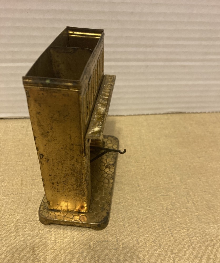 Antique Brass Figural Fireplace Shaped Match Holder