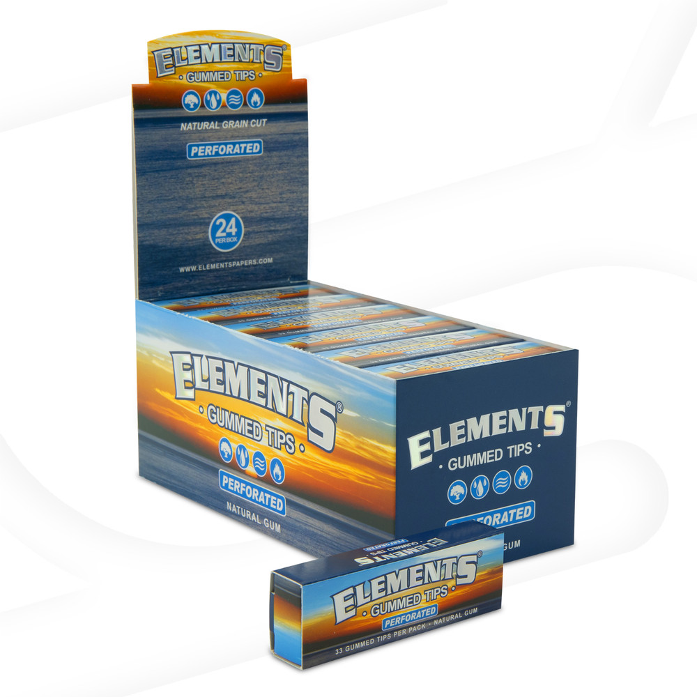 Elements Perforated Gummed Rolling Tips (24 pcs) - Full Box