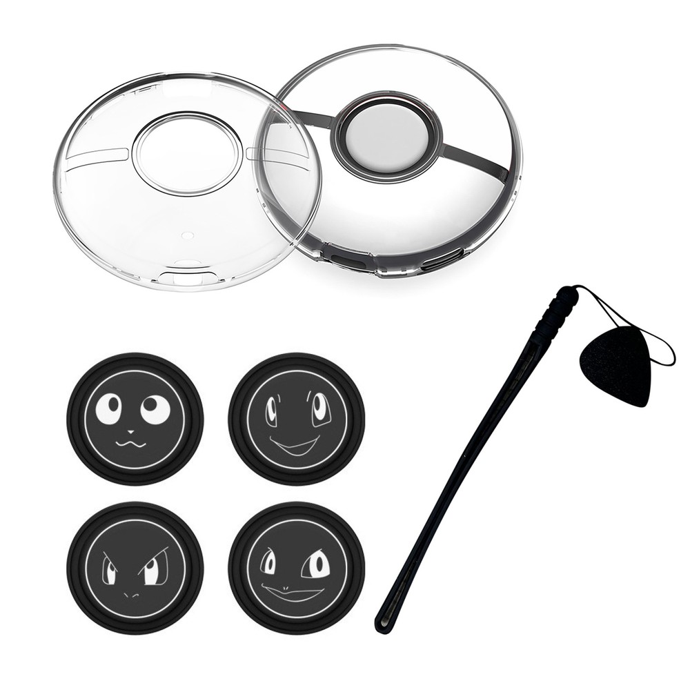 Transparent Protective Case+4 Adhesive Pads+Hand Strap for Pokémon GO Plus+ E