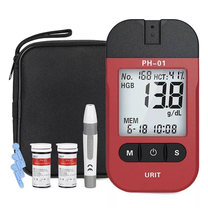 Portable Medical Hemoglobin Analyzer With 50 Testing Strips Kit