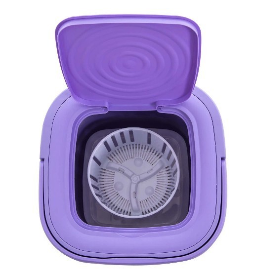 Portable Mini Washing Machine Foldable Multi-Functional w/Drainage Basket PURPLE