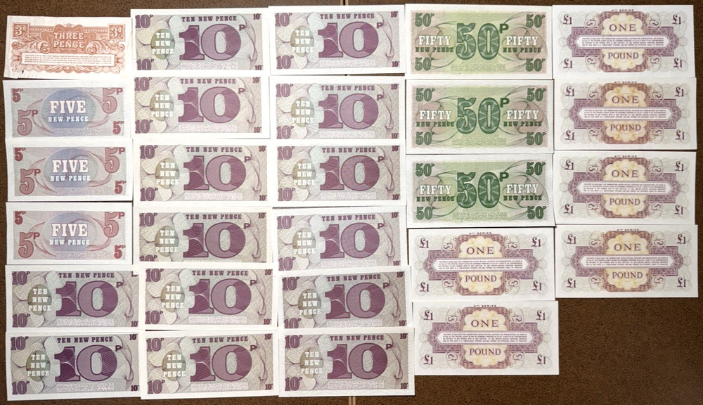 British Armed Forces Military Payment Banknotes 27 Note Collector Set