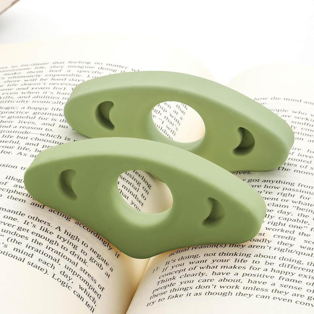 Book Page Holder, 2 Pack Breathable Silicone Thumb Page Holder for Reading, Idea