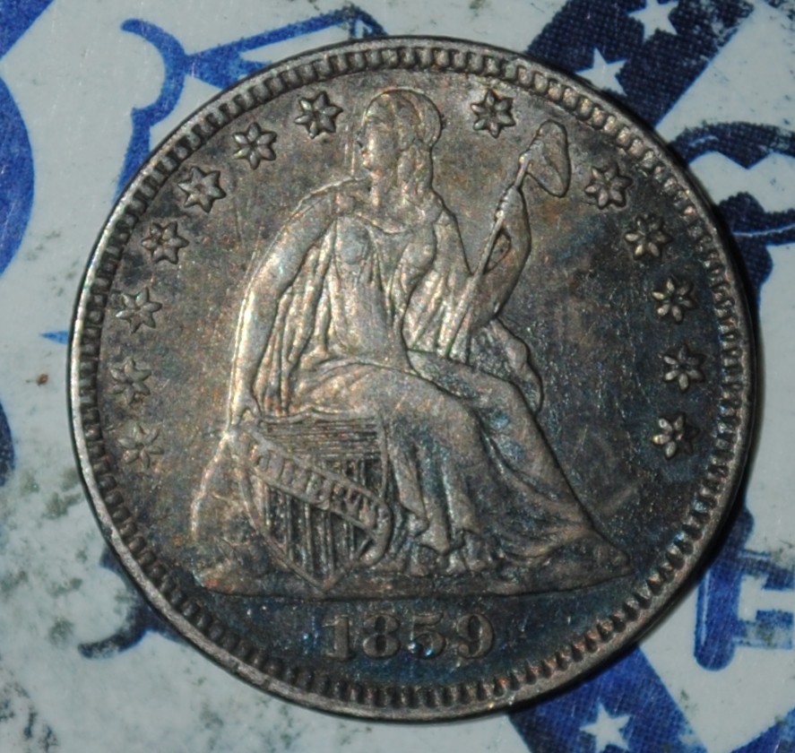 1859 O  Seated Liberty Half Dime {{{3806