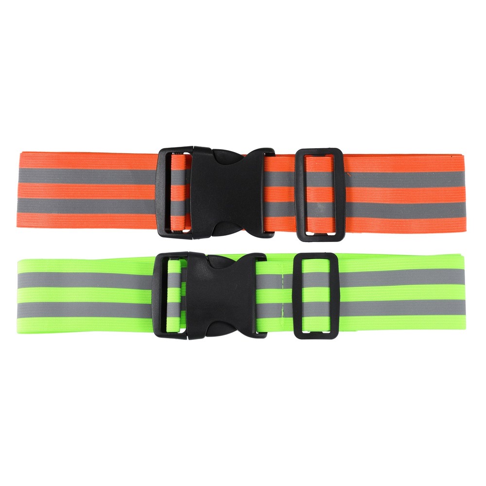 2pcs Reflective Belt Reflective Running Equipment Green Orange