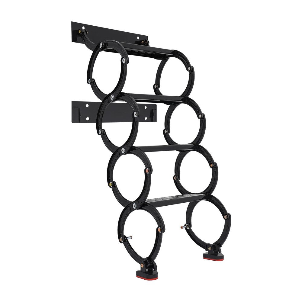 4 Steps Wall Mounted Attic Ladder, Pull Down Telescoping Step Ladder, Black New