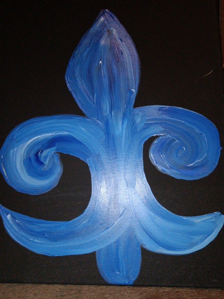 Handmade Handpainted Fleur-de-lis Eiffel Tower Bow Canvas Art, Various Colors