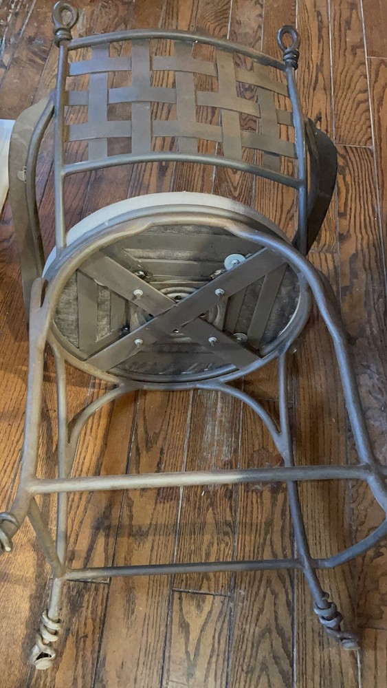 3 Same Vintage Very Heavy Wrought Iron 360 Turn Stools - 1 Owner