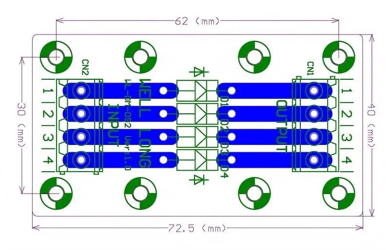 4 Channel Diode Protection Module IN5408 3A/1000V Diode Terminal Block