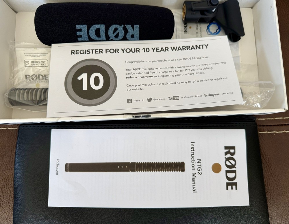 Rode NTG2 Shotgun Condenser Microphone - Open Box, Complete & Unused Tested