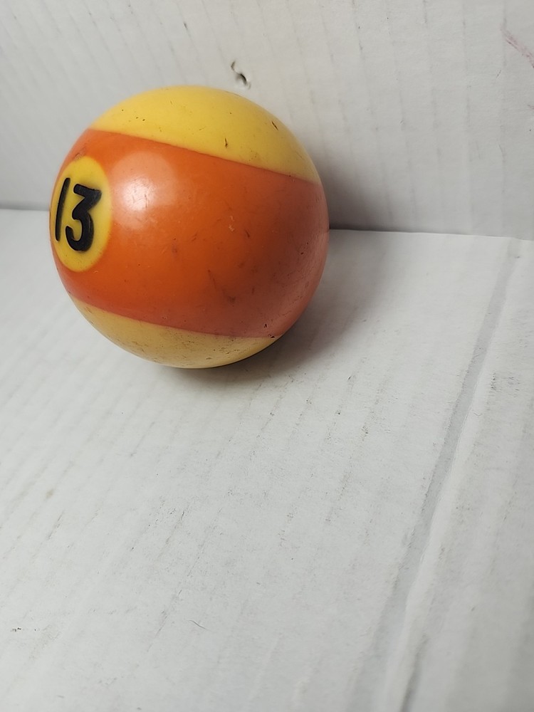 Vtg #13 Pool Ball Orange/ White Replacement