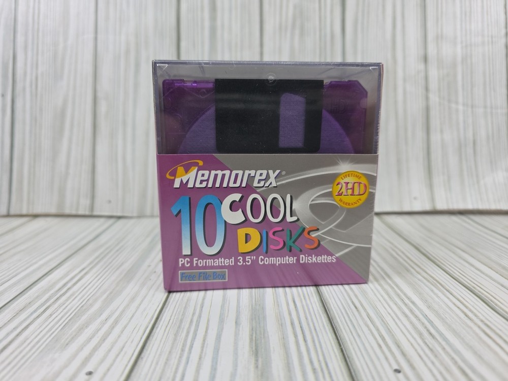 10 Pack Memorex 2HD 3.5" Computer Diskettes PC Format Cool Disks -New Sealed