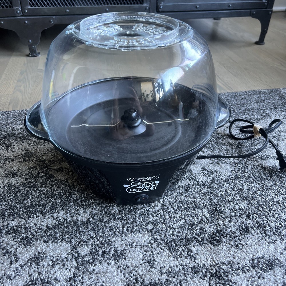 West Bend Stir Crazy 6 Quart Electric Popcorn Maker Corn Popper Works Great!