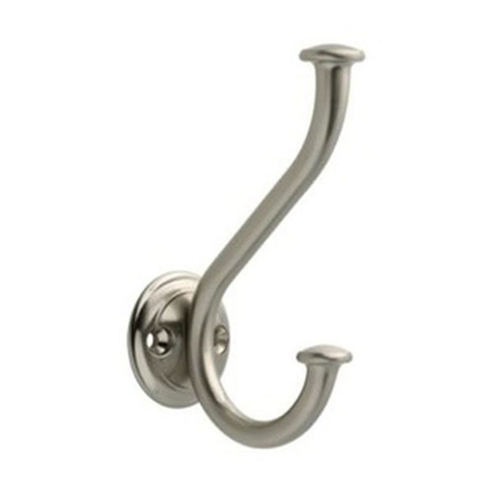 (5-pack) Cirqeu Double Coat Hook Satin Nickel