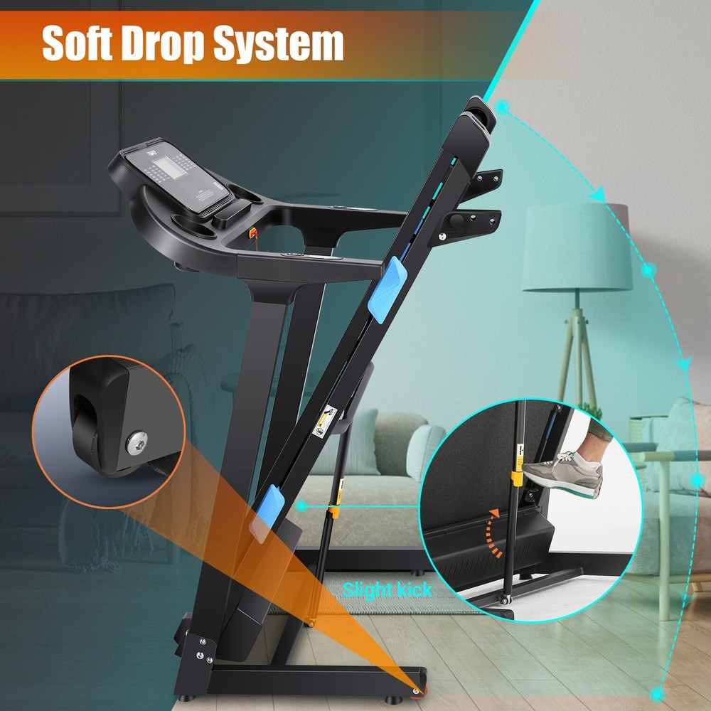 Folding Treadmill with Incline LCD Touch Screen Walking Jogging Running Machine