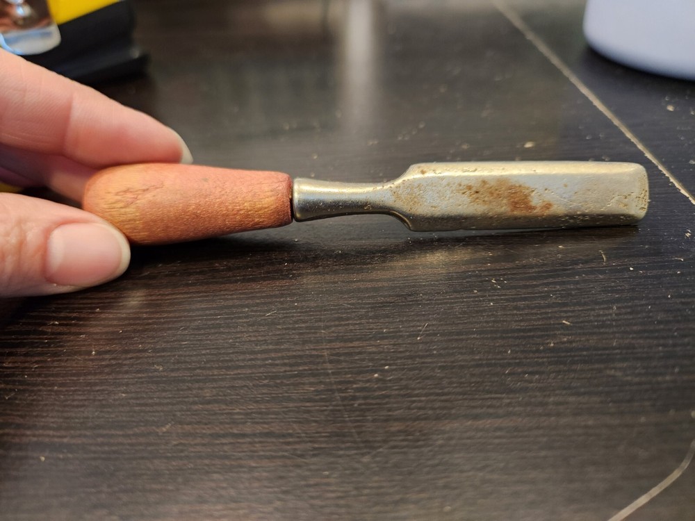 Vintage Chisel with Wood Handle - Carpentry Tool