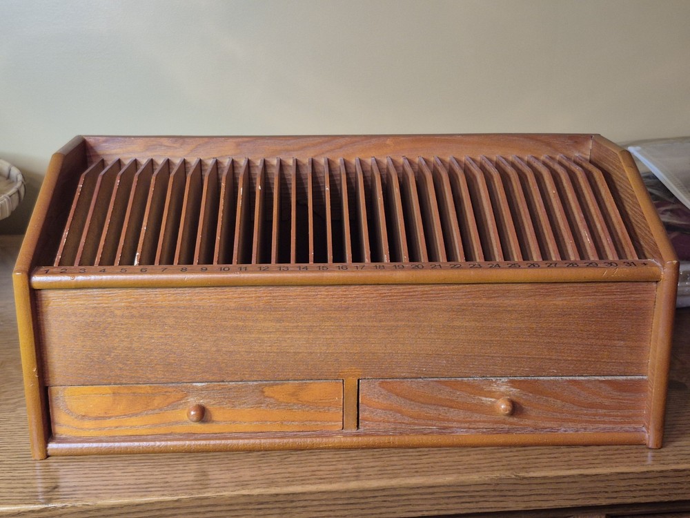 Mail Organizer Bill Calendar Vintage Wooden