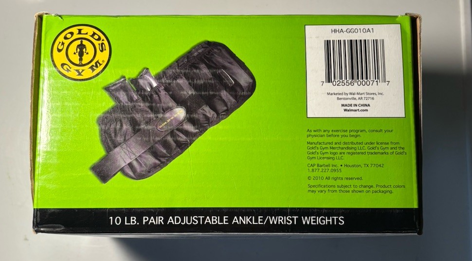 Gold's Gym 10-Pound Pair Adjustable Ankle / Wrist Weights