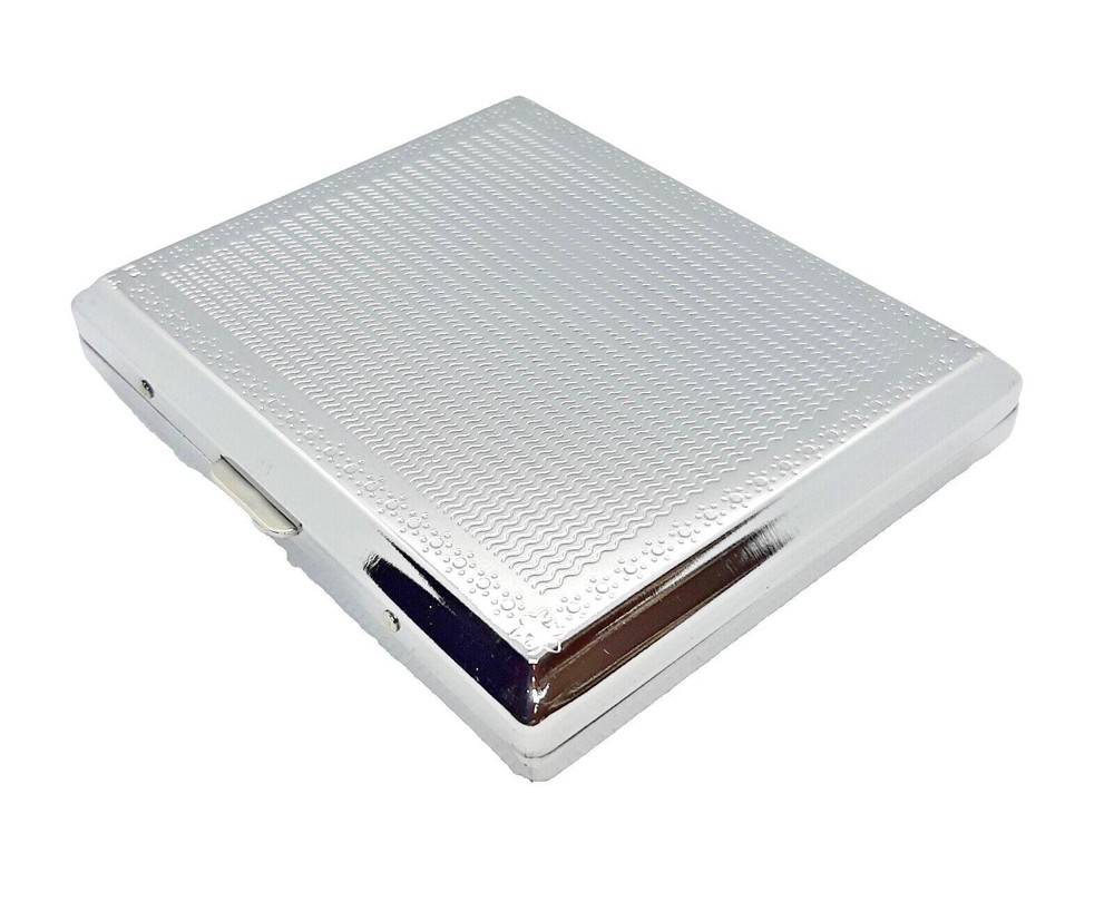 Fujima Silver Metal Engravable Design 100s Size Cigarette Case