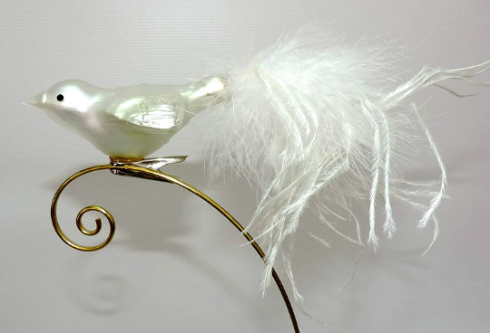 Clip-on Feathered Fancy Glass Bird Ornaments - 3 pc. Assorted Set