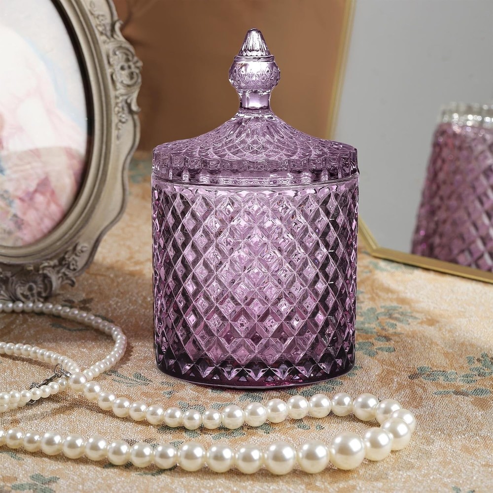 Dark Purple Glass Candy Jar - Kitchen Organizer