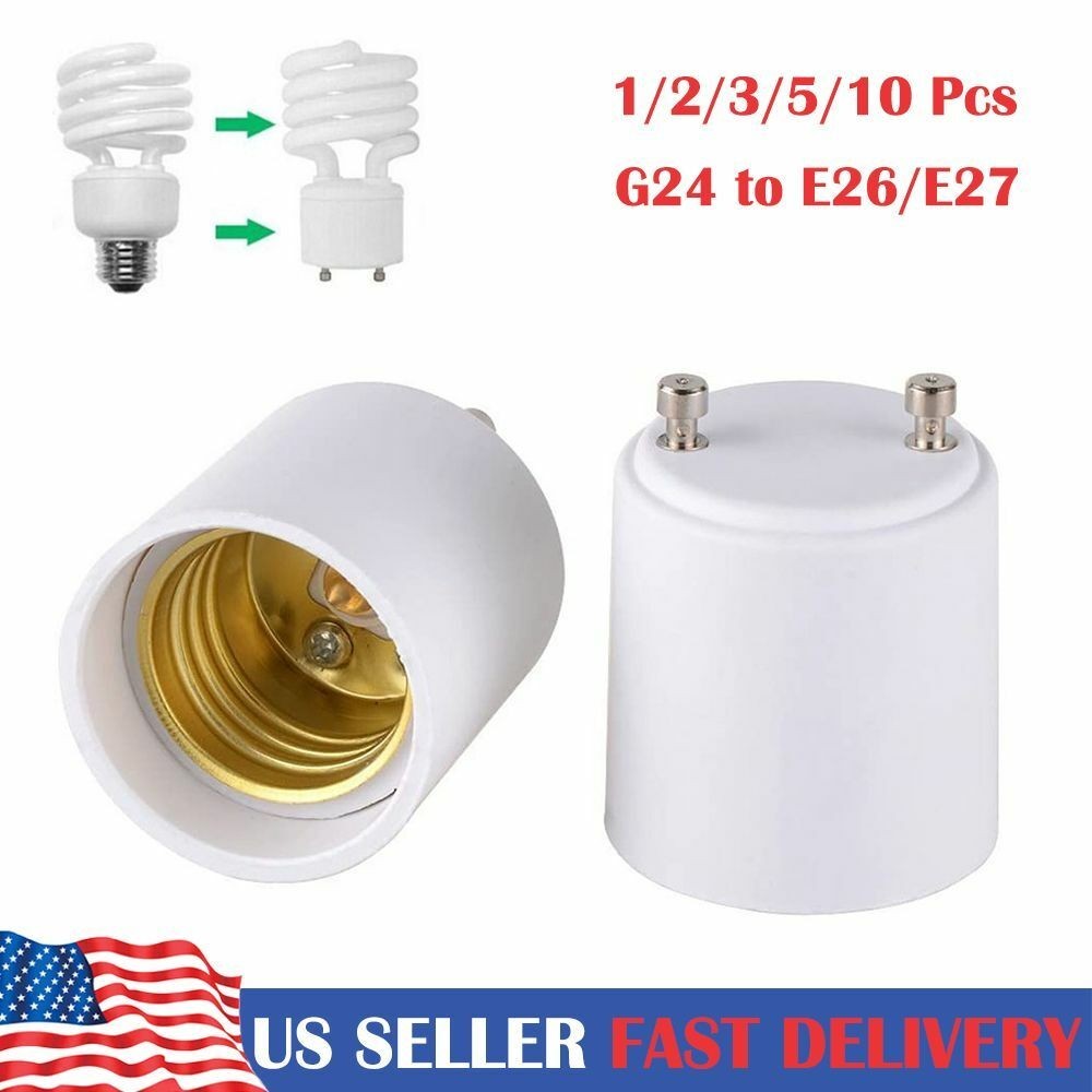 GU24 To E27 /E26 Screw LED Light Lamp Bulb Base Adapter Socket Converter Adaptor
