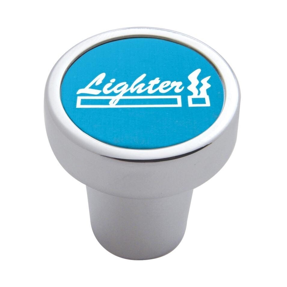 Cigarette Lighter Knob - Blue Aluminum Sticker