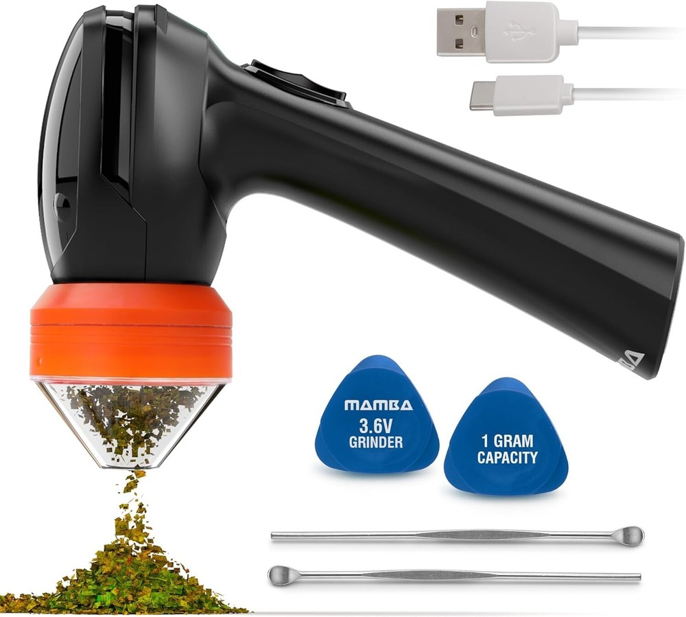 All-Plastic Head Electric Portable Herb Grinder,USB Rechargeable Powered Machine