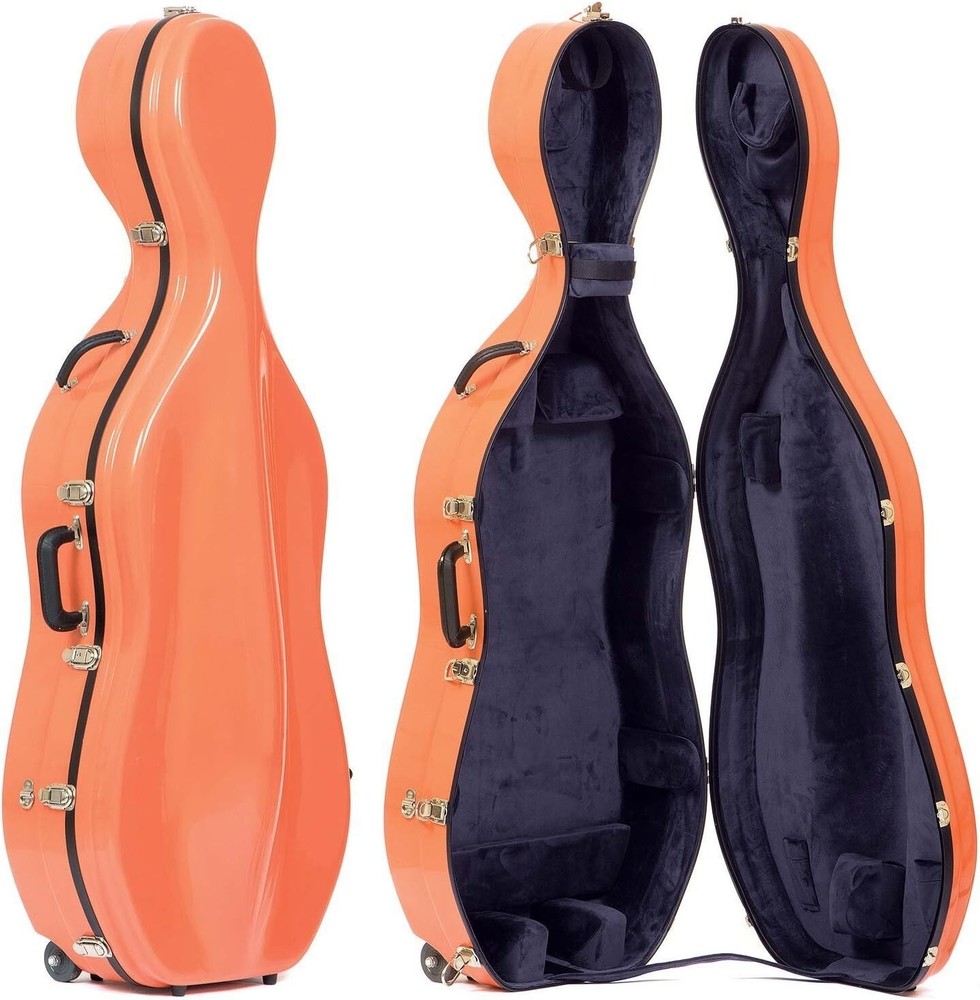 Bobelock 2000W Orange Fiberglass 4/4 Cello Case