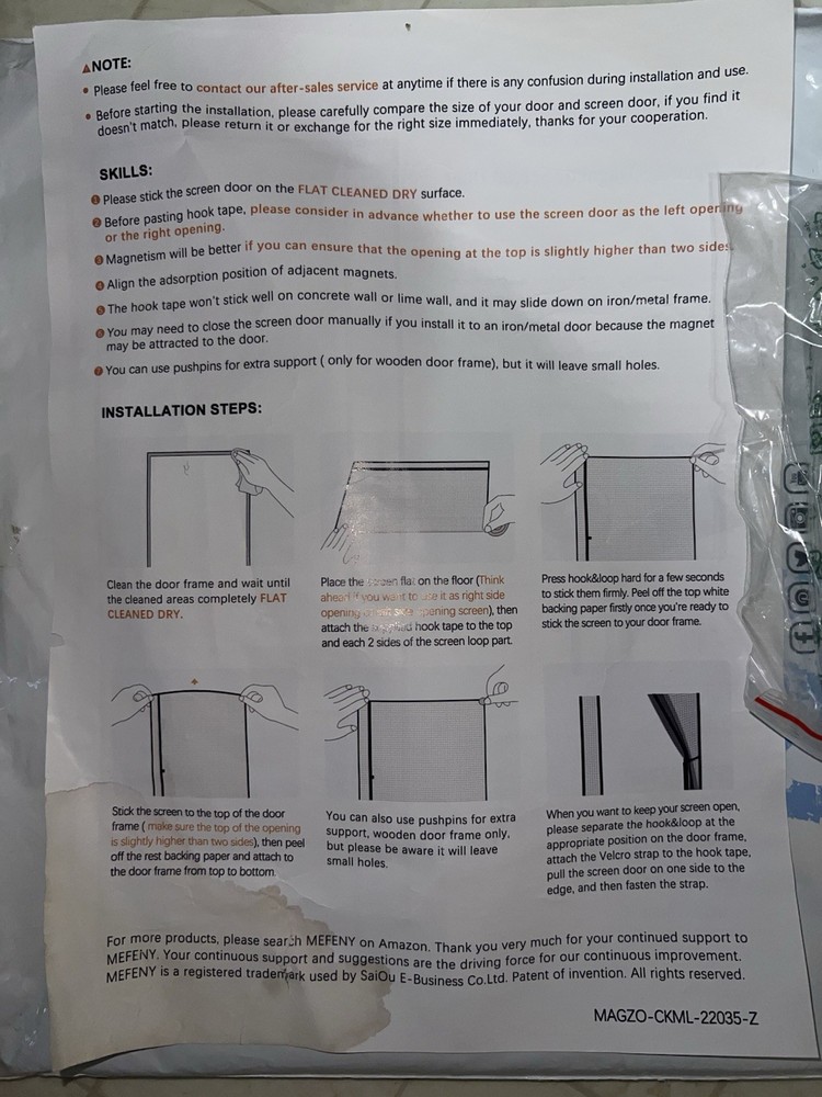 MAGZO Magnetic Screen Size 37x82in
