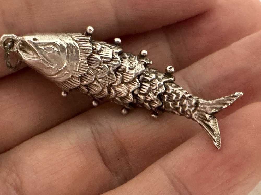 Vintage Solid Silver Articulated Miniature Fish