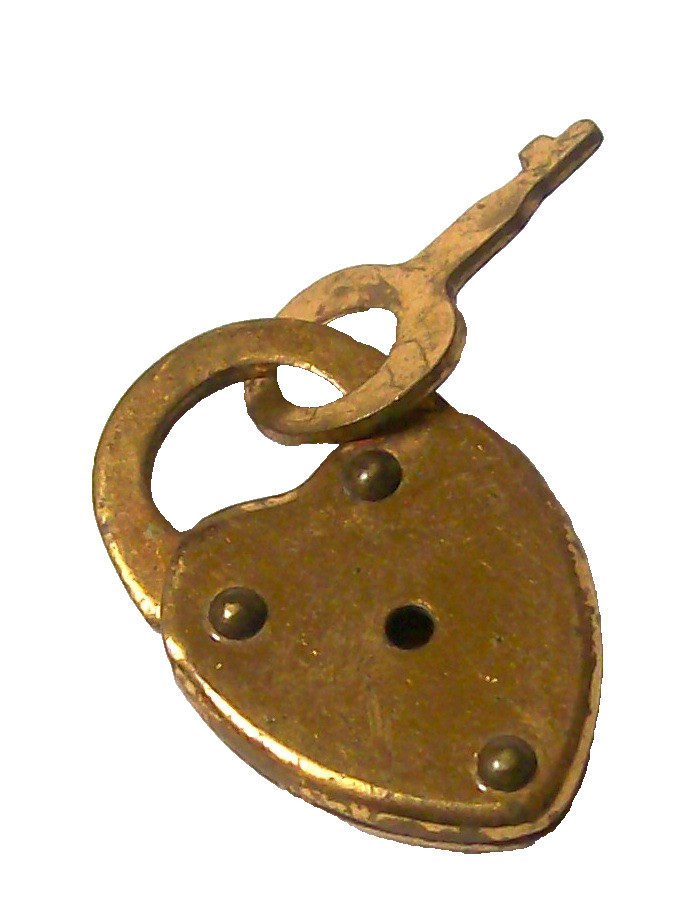 Vintage GOLDTONE PADLOCK AND KEY