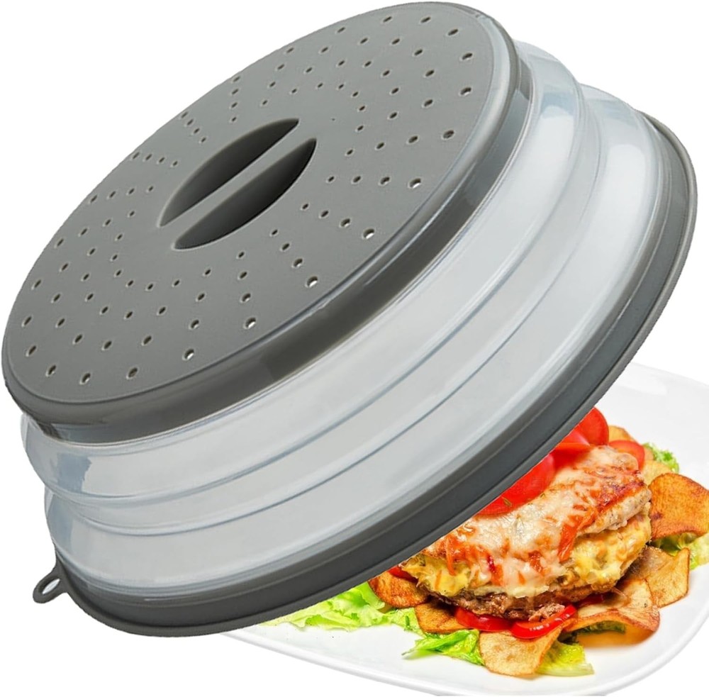 Vented Microwave Cover with Hook Hole - Compact & Multi-Functional Design