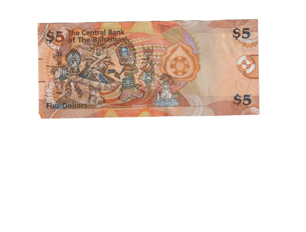 BAHAMAS 2007 5 DOLLAR BANKNOTE P72 UNCIRCULATED