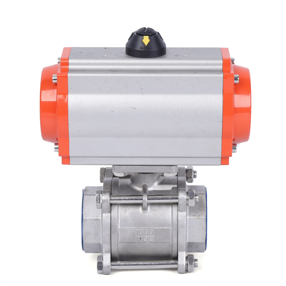 2" Pneumatic Air Actuated Ball Valve Stainless Single Acting Spring Return DN50