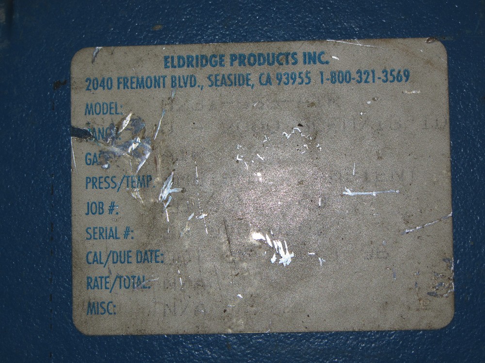 Eldridge Products 8231-SSS-AIR Flow Transmitter CSQ