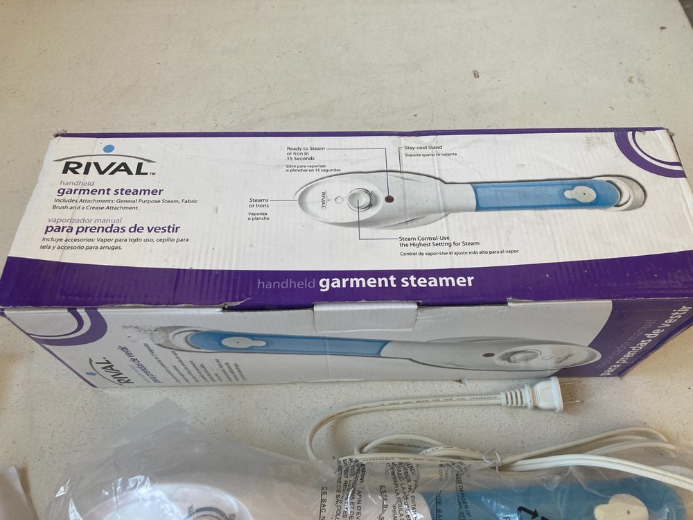 Rival Handheld Garment Steamer with Adjustable Steam Settings New Open Box