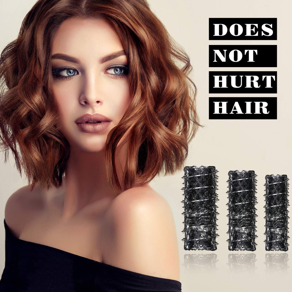 "48 Pack Vintage Brush Rollers for Hair with Picks Medium Wire Mesh Rollers for