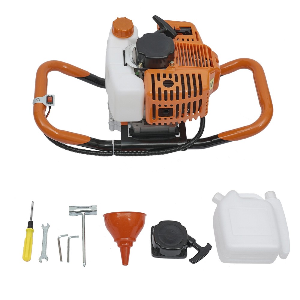 52cc 2-stroke Auger Post Hole Digger Petrol Post Hole Digger With 3 Drill Bits